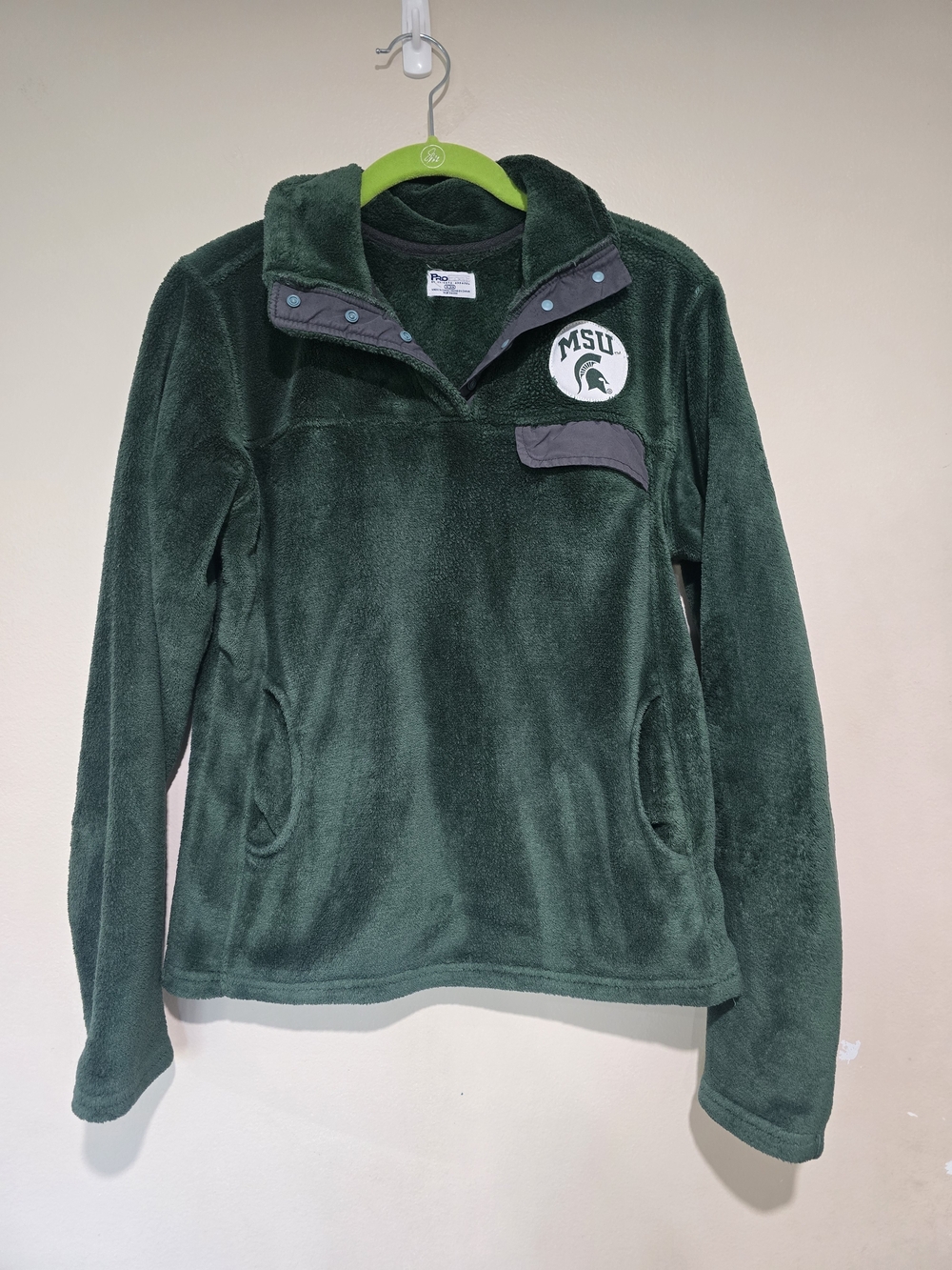 Women's MSU Plush Quarter-Snap Pullover, SM